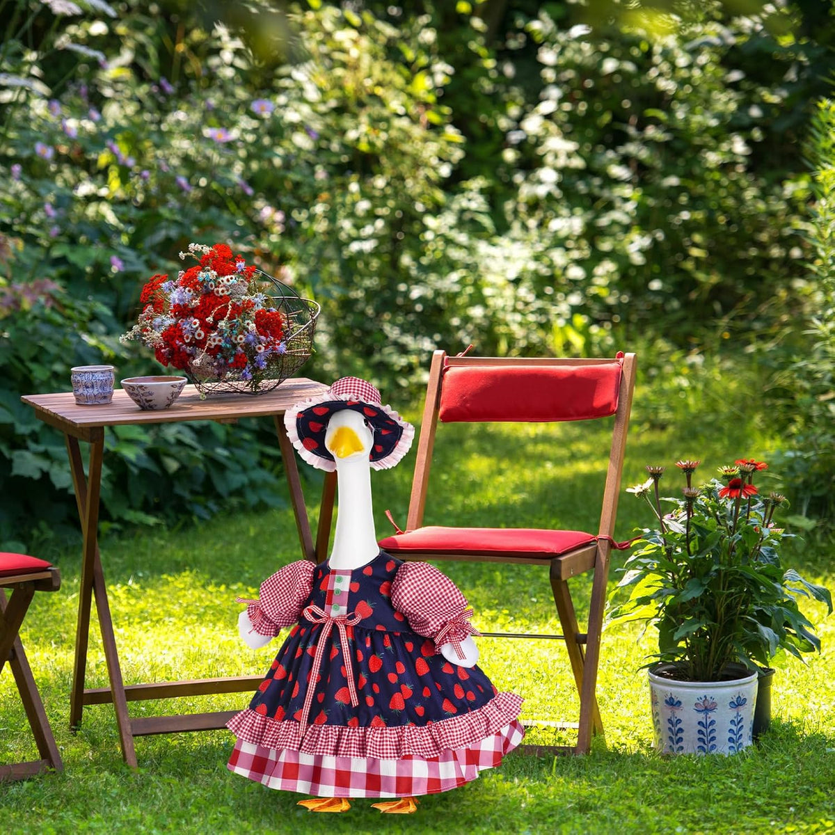 Lolita Goose Outfit Set for 23'' H Plastic Porch Cement Statue Cute Lolita Skirt Fall Spring Summer