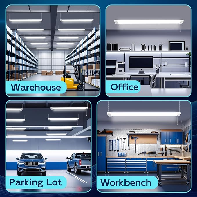hykolity 5000K LED Shop Light Linkable, 4FT Daylight 42W LED Ceiling Lights for Garages, Workshops