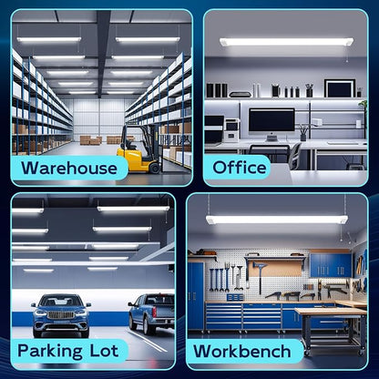 hykolity 5000K LED Shop Light Linkable, 4FT Daylight 42W LED Ceiling Lights for Garages, Workshops