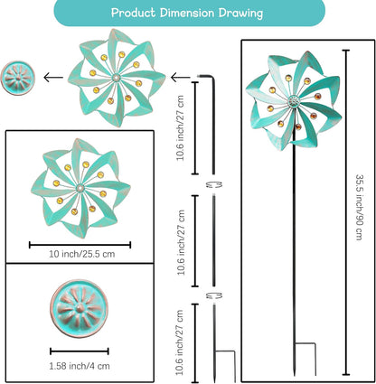 Wind Spinners Outdoor, 10 inch Wind Sculptures & Spinners, Metal Kinetic Wind Spinner, Decorative