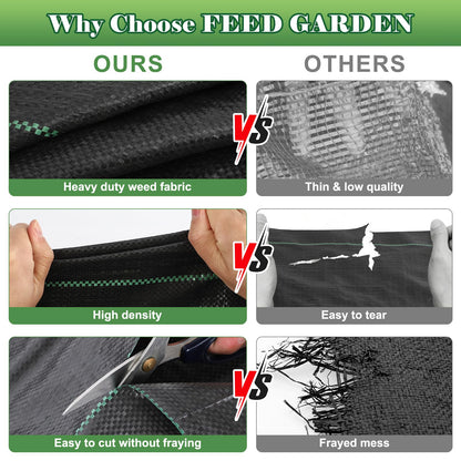 FEED GARDEN 4FT x 100FT Landscape Fabric Weed Barrier Fabric, Heavy Duty 3.2oz Ground Cover