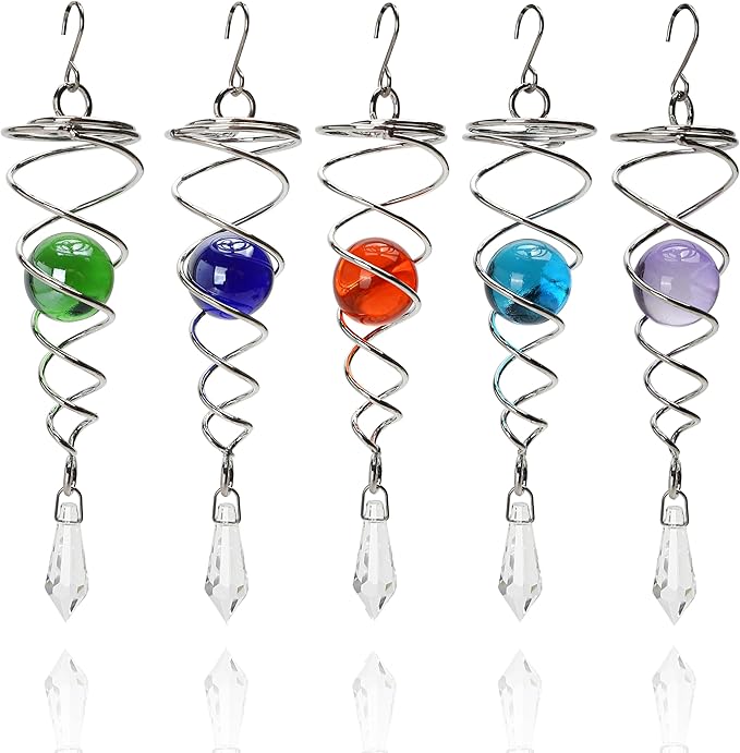 5pcs Wind Spinner Tail Gazing Ball Spiral Stabilizer Tails for Indoor and Outdoor Decoration