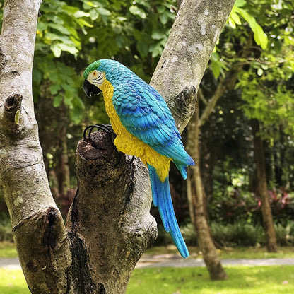 Realistic Parrot Sculpture Resin Hanging Parrots Garden Statues Lifelike Bird Figurines Landscape