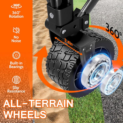 Collapsible Wagon with Big Wheels, Beach Wagons Carts Foldable with All-Terrain Wheels, Large