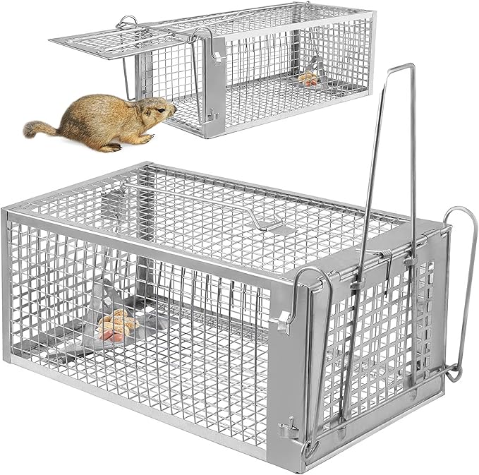 Moclever Humane Rat Trap – Live Catch & Release Mouse Trap for Indoor & Outdoor Use | No-Kill Metal