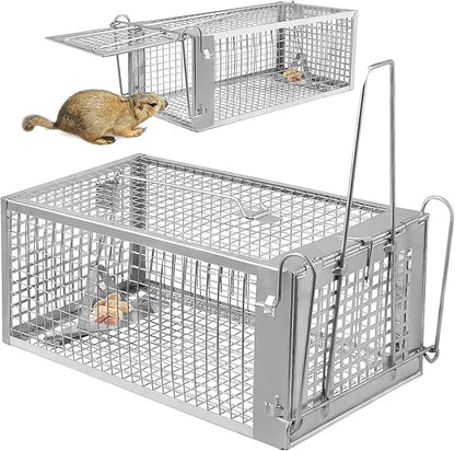 Moclever Humane Rat Trap – Live Catch & Release Mouse Trap for Indoor & Outdoor Use | No-Kill Metal