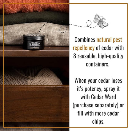 Dr. Killigan's Cedarwood Chip Canisters - Moth Repellent for Closets, Cedar Blocks for Clothes