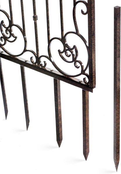 H Potter 8 Foot Tall Garden Trellis Wrought Iron Heavy Scroll Metal Decoration Lawn Patio and Wall