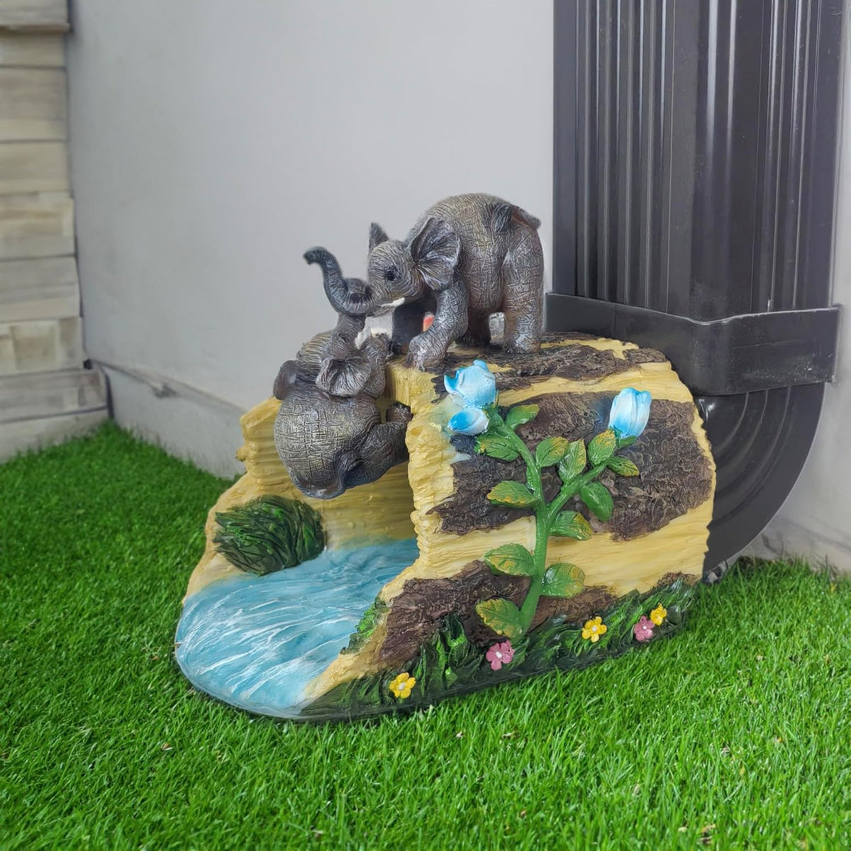 coolboy Elephant Decor Statue Gutter Downspout Extension Decorative,Garden Animal Statue Outdoor