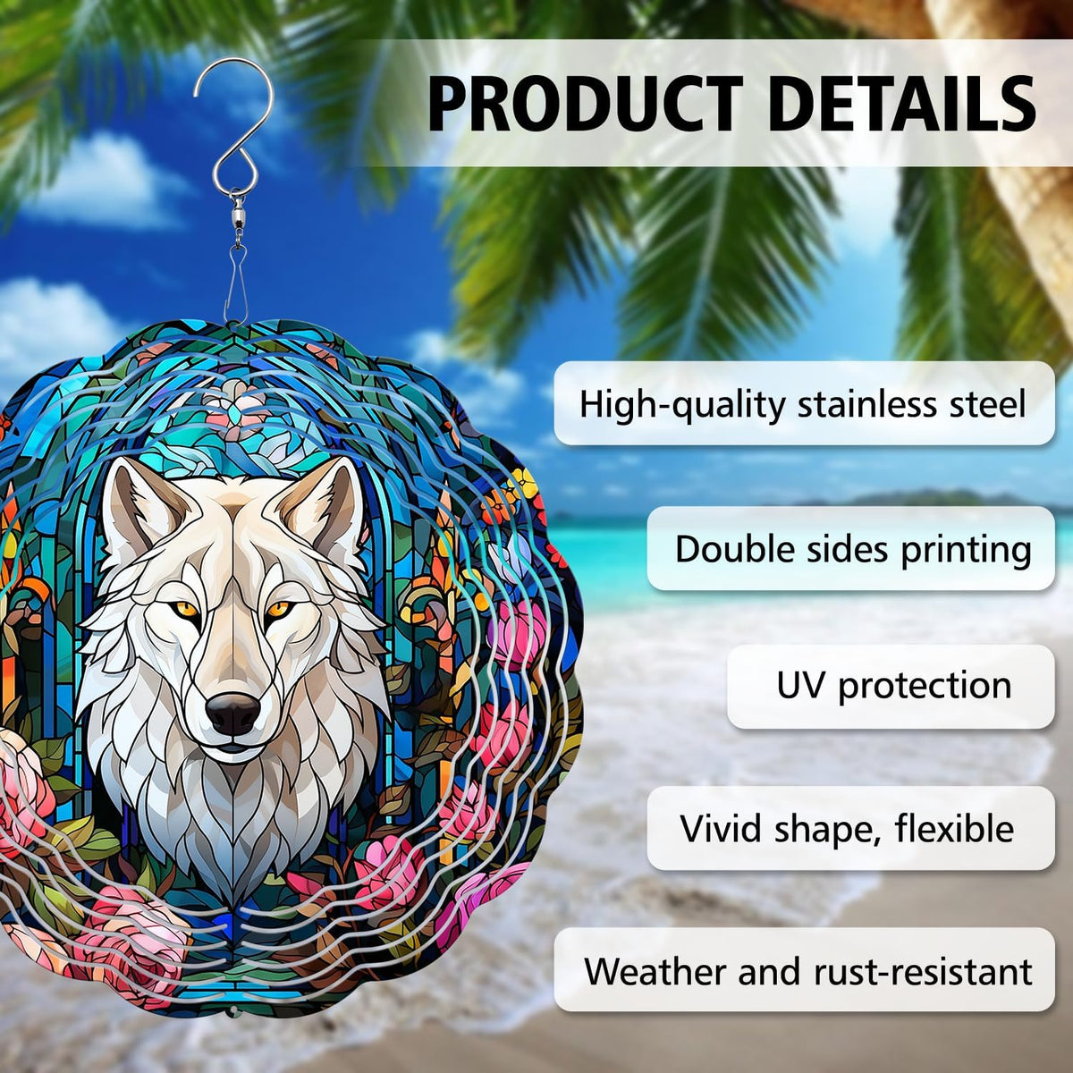 Wolf Wind Spinner - Unique 3D Hanging Wind Spinner for Yard and Garden