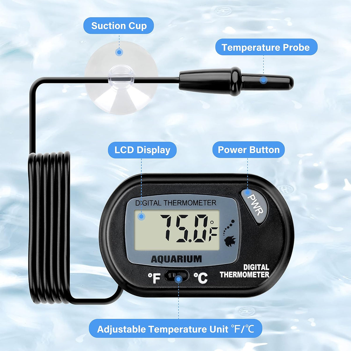 iPower 8 by 18-Inch Reptile Heat Mat with Temperature Adjustable Controller Knob, LCD Digital