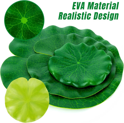 18PCS Lily Pads for Ponds Artificial Pond Plants Floating Flowers for Pool Aquarium Plants Lotus