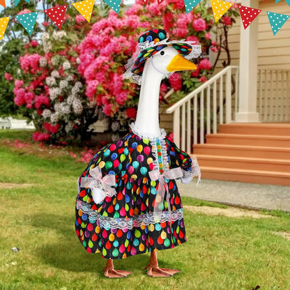 Suzile Happy Birthday Goose Outfit Dresses Clothes for 23" High Cement or Plastic Porch Goose