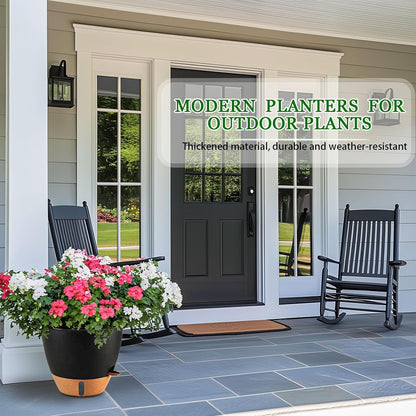 8/10/12 Inch Self Watering Pots for Indoor/Outdoor Plants - Large Plastic Planter with Drainage