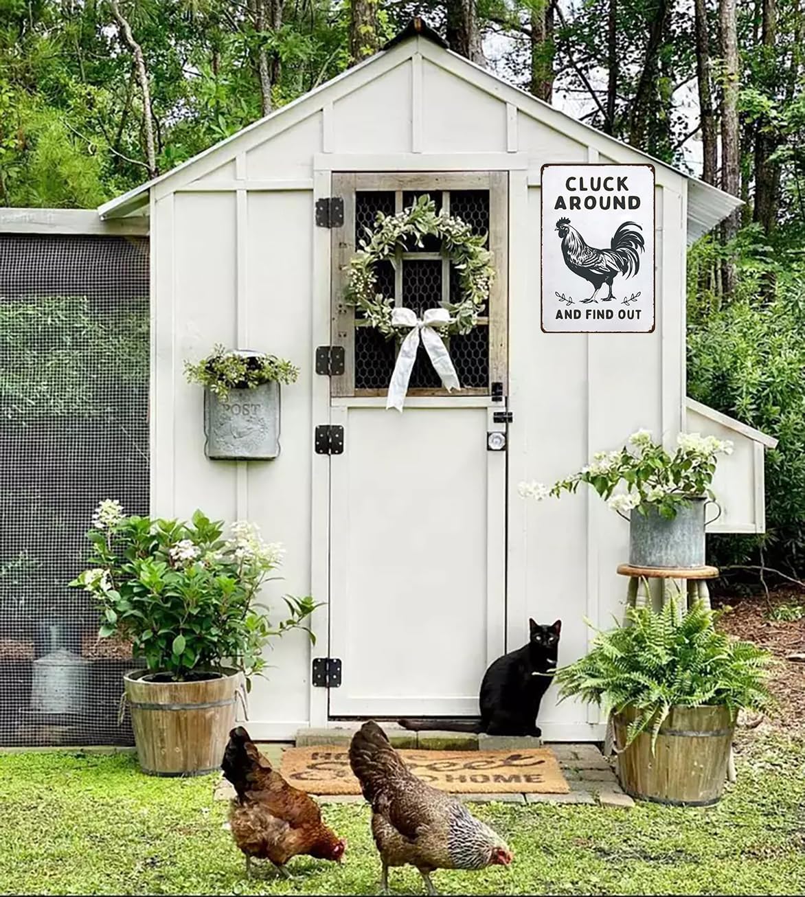 Funny Chicken Gifts Chicken Cluck Around and Find Out Tin Sign for Home Farm Chicken Coop Farmhouse
