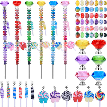 VICTLOV Crystal Suncatcher Making Kit, European Large Hole Beads Glass Balls for Garden Decoration