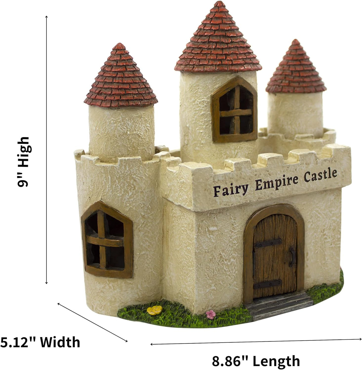 PRETMANNS Fairy Garden House – Large Fairy House for Outside – 9” High with Door That Opens