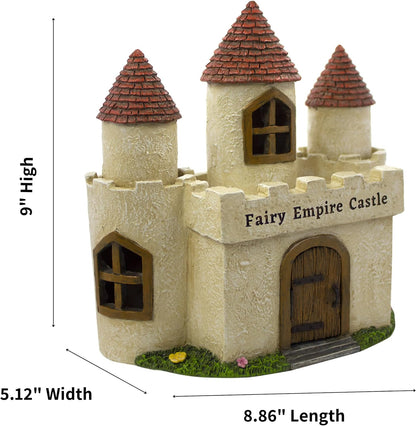 PRETMANNS Fairy Garden House – Large Fairy House for Outside – 9” High with Door That Opens