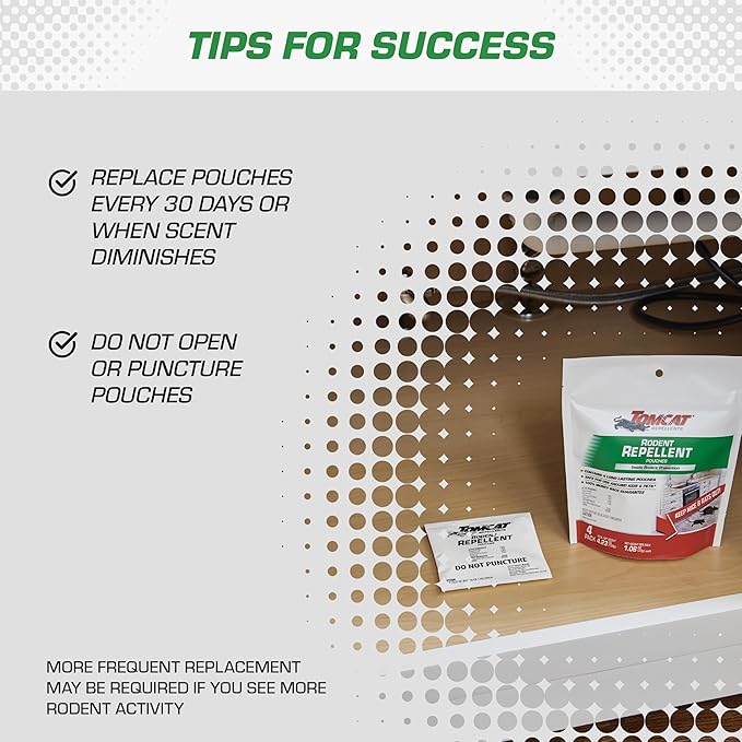 Tomcat Repellents Rodent Repellent Pouches, Ready-to-Use, Inside Rodent Prevention with Essential