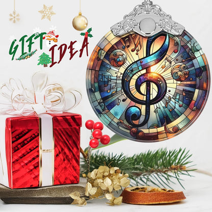 Musical Note Stained Glass Orament - Christmas Ornament - Christmas Decorations for Tree - Holiday