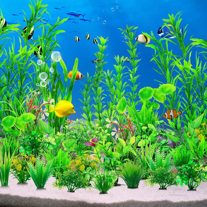 CousDUoBe 30pcs Fish Tank Accessories Aquarium Decorations Green Plants, Fish Tank Decor, Aquarium