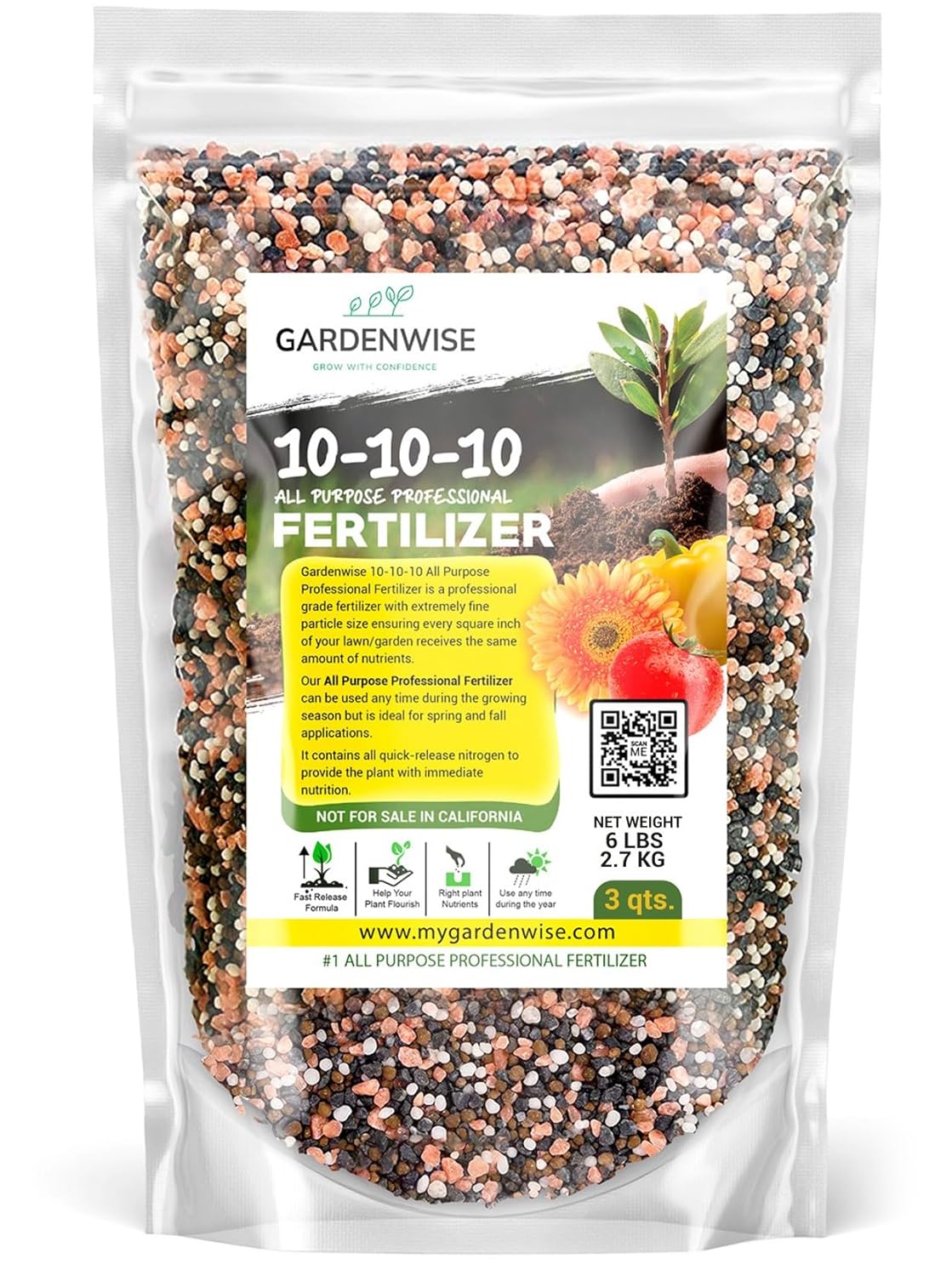 10-10-10 Plant Fertilizer Slow Release - 10 10 10 All Purpose Granular Garden Fertilizer for