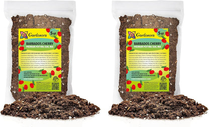 Gardenera Barbados Cherry Plant Potting Soil - All-Natural Blend for Thriving Cherry Plants