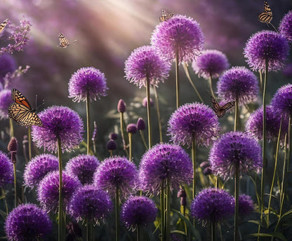 Purple Allium Bulbs for Planting - Easy to Grow Perennial Flowers, Top Size Bulbs, Large Spherical