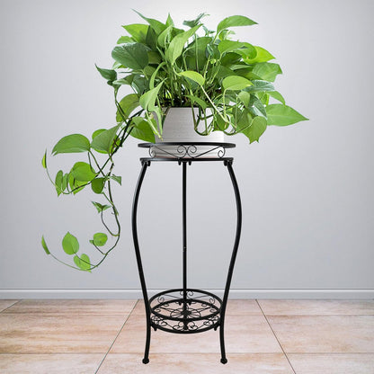 CASIMR 2Pack Plant Stand Indoor Outdoor, 2 Tier 26.6" Tall Metal Potted Holder Rack Multiple Flower
