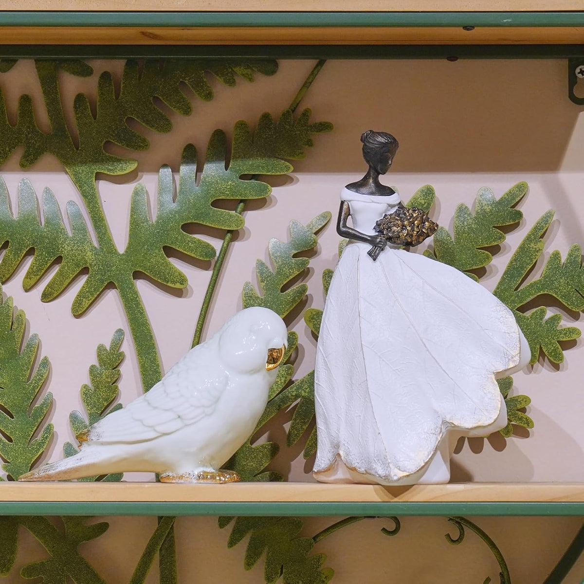 Guichifun Fairy Statue Collection Home Decoration - White Leaf Angel Girls Resin Home Decor for