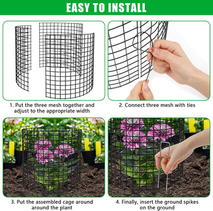 5 Pack Plant Protector from Animals, 13x12 inch Wire Plant Cages Mesh Plant Cage Garden Plant