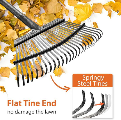 Rake for Leaves Heavy Duty, Large Garden Leaf Rakes for Lawns, 65 Inch Gardening Rake with