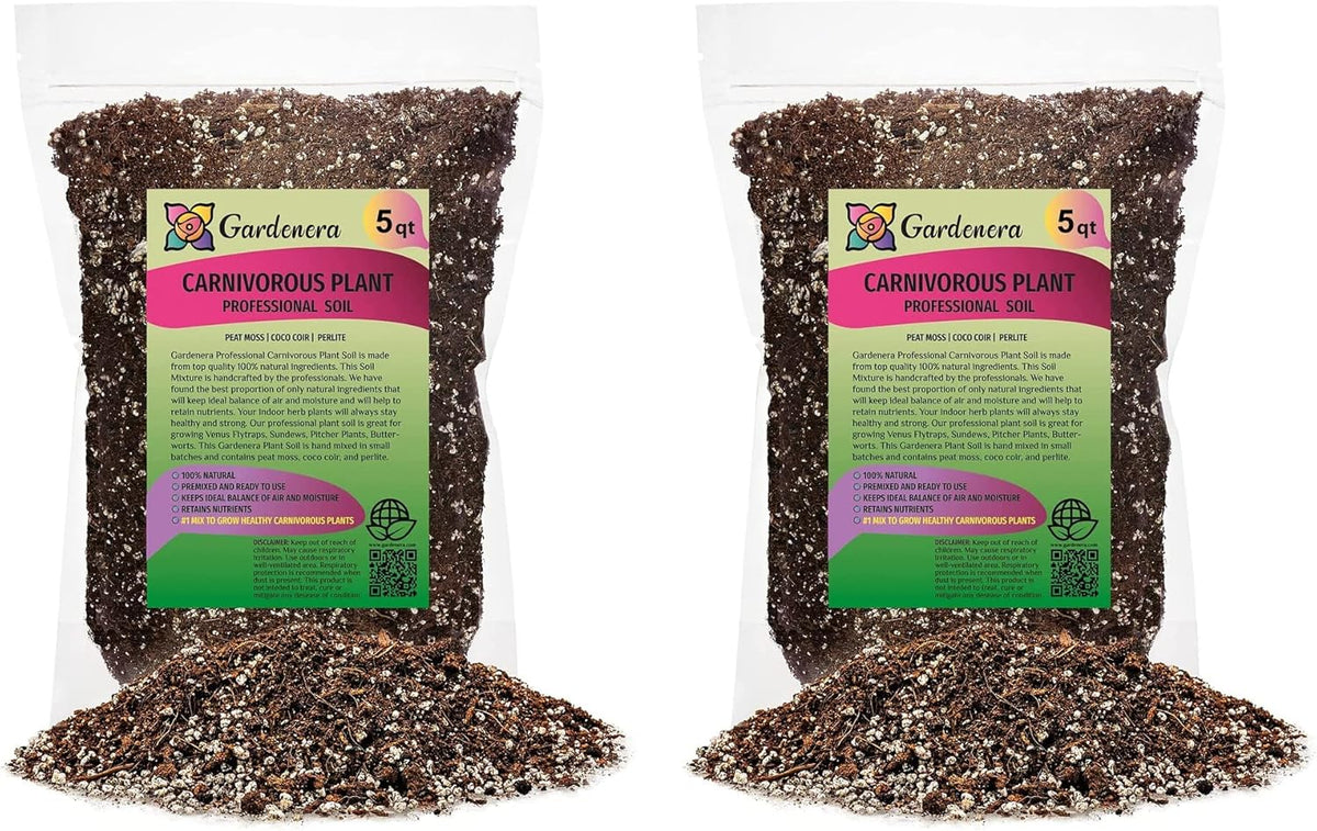 Gardenera Professional Carnivorous Plant Soil - Ready to Use for Venus Flytraps, Sundews, Pitcher