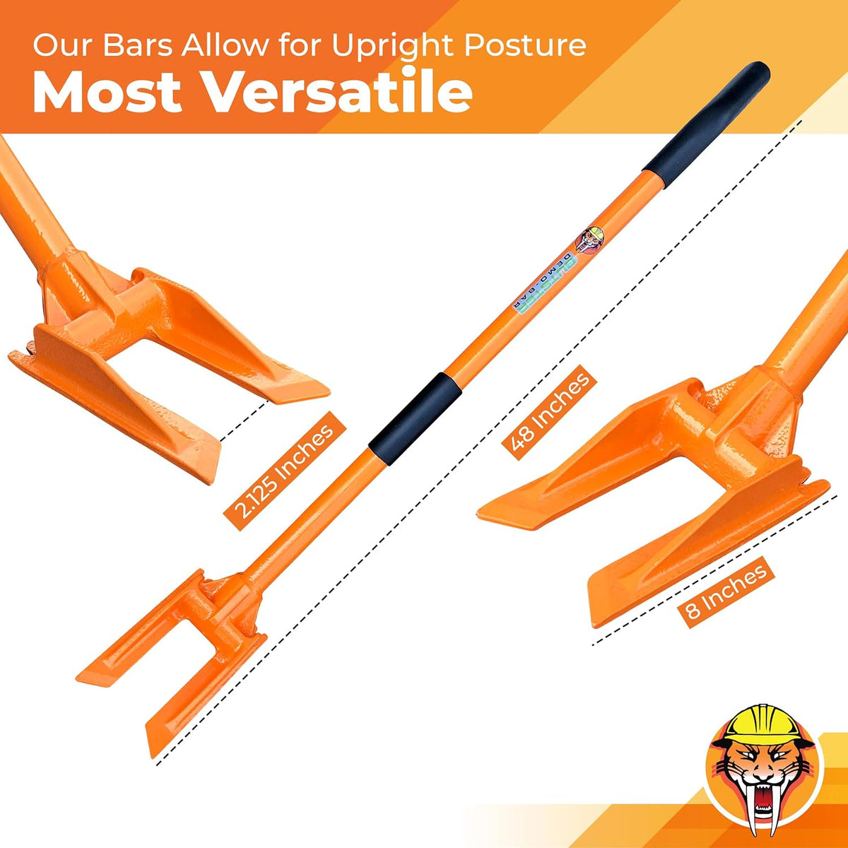 48” Oval Handle Demolition Bar – Ceiling/Wall Demo Bar - Versatile Multi Tool - For Home