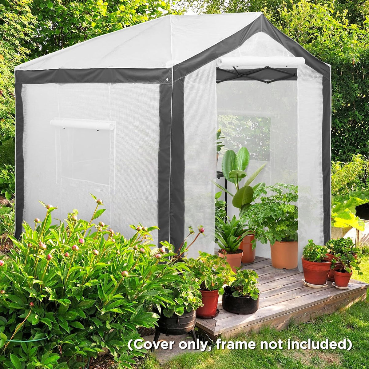EAGLE PEAK Replacement Cover for 8x6 Portable Pop up Greenhouse with Polyester Reinforced Corners
