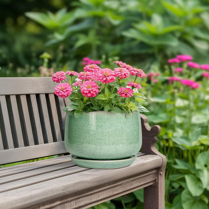 G EPGardening Ceramic Plant Pot - 7 Inch Ceramic Planter for Indoor Outdoor Plants, Flower Pot with
