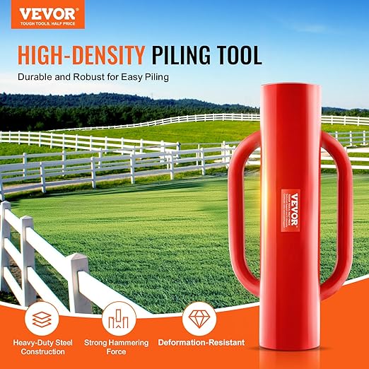 VEVOR Fence Post Driver with Handles, 2.7 in Inner Diameter T Post Pole Pounder, 14LB Heavy Duty