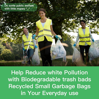1.2-Gallon Small Trash-Bags Biodegradable Garbage-Bag - Mini Clear White Unscented Bulk 100 Counts
