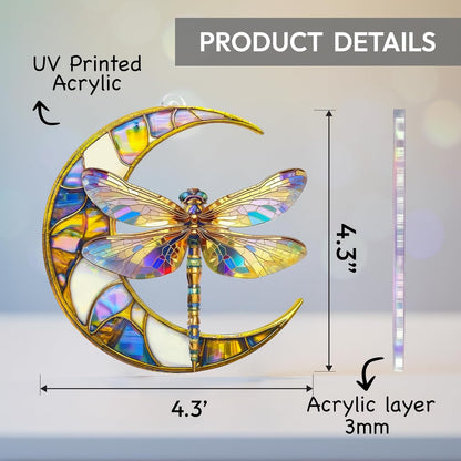 Dragonfly Gifts for Women, Dragonflies Decor Suncatcher Effect, Dragon Fly Stained Glass Effect