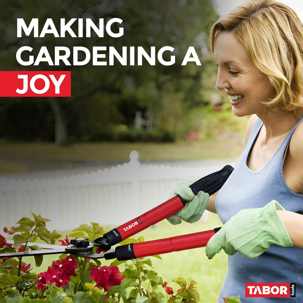 TABOR TOOLS B212A Telescopic Hedge Shears with Wavy Blade and Extendable Steel Handles. Extendable