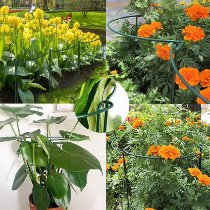 10 Pack Plant Support Stakes, 4 mm Thick 24 Inch Half Round Metal Garden Stakes, Plant Support
