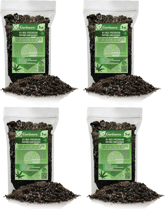 Gardenera Premium Happy Plant Potting Soil Mix - Optimal Nutrient-Rich Blend for Thriving and