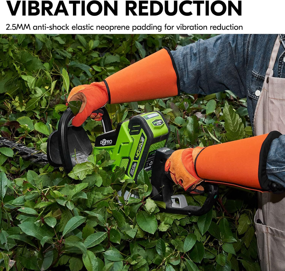 Vgo... Gardening Gloves Unisex,Safety Work Gloves,Long Sleeves Gauntlet,Puncture