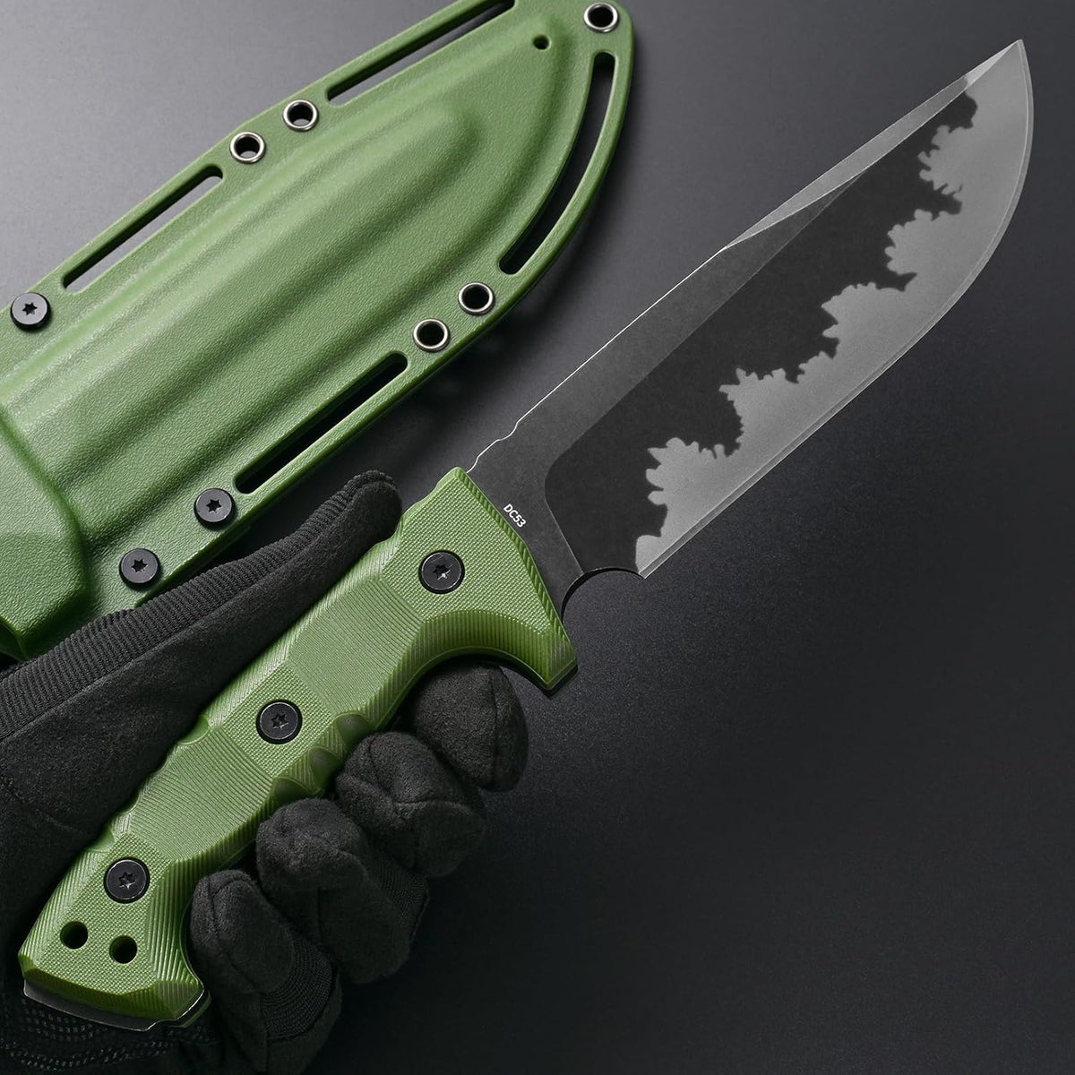 GTK7 Fixed Blade Knife DC53 Steel Blade Full Tang Nylon Fiberglass Handle EDC Fixed Knifes for