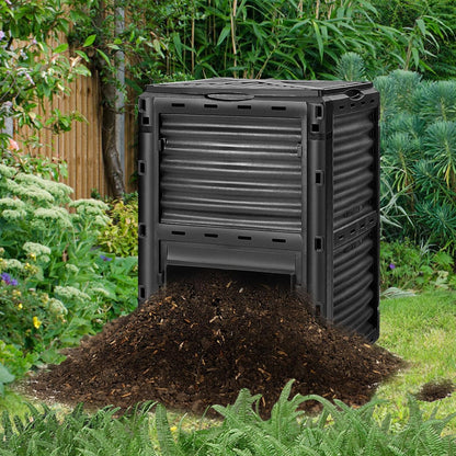 Happygrill Outdoor Compost Bin, Composting Box w/Top Flip Latch-on Lid,80 Gallons Composter for