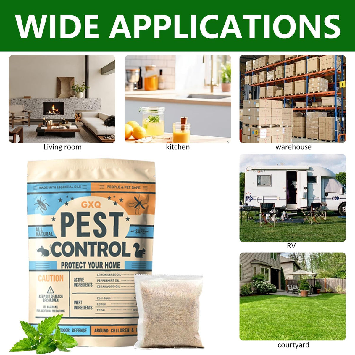 Pest Control Pouches, Mosquito Repellent, Repellent for Mice.Rats. Ants. Cockroaches. Moths and