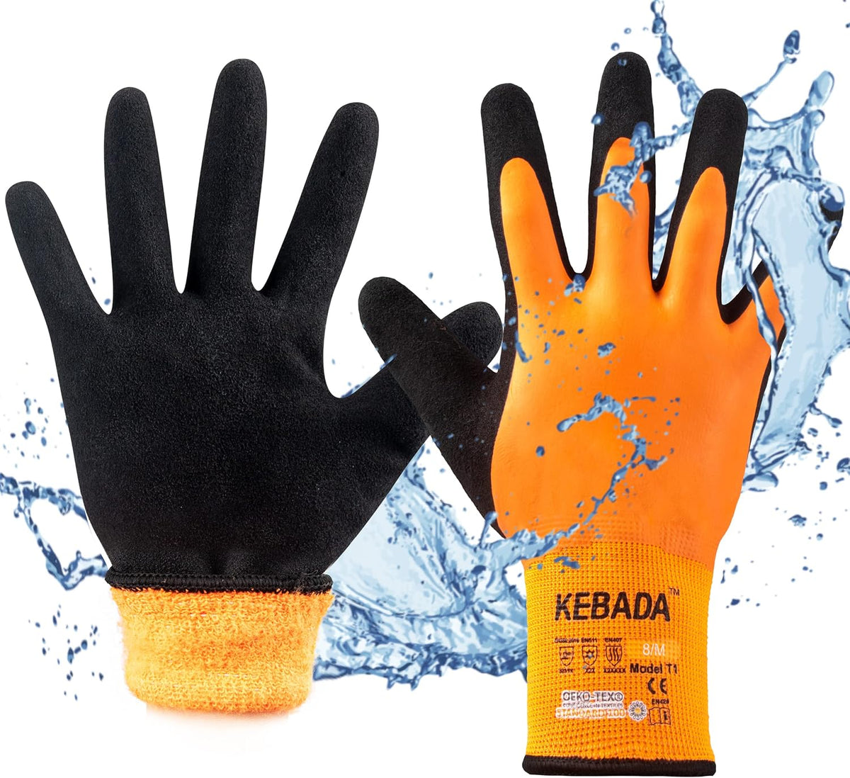 Kebada T1 Waterproof Winter Work Gloves for Men and Women,Insulated Work Gloves for Men Cold