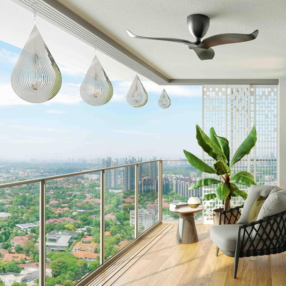 Wind Spinner Flowing-Light Effect Courtyard Decorations Made of Stainless Steel House Hanging