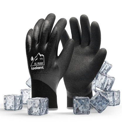 Waterproof Gloves for Men and Women, Freezer Gloves with Grip, Double Nitrile Dipped for Extreme