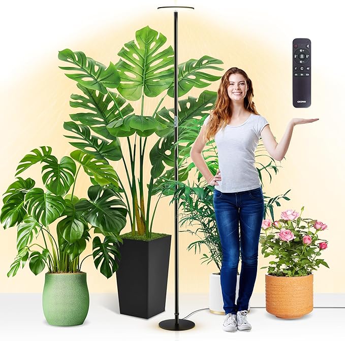 chiphy Grow Lights, 85" Full Spectrum Plant Light for Indoor Plants, 4/8/12H Timer, 40W Grow Lamp